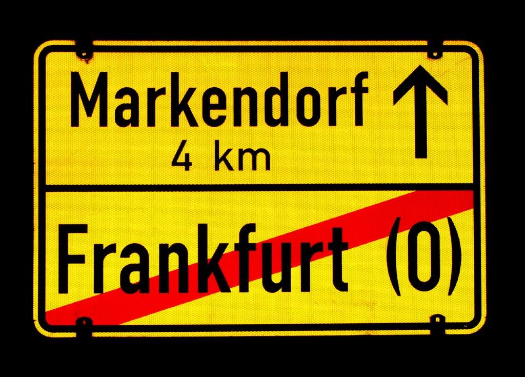 Ortsausgangschild Frankfurt/Oder